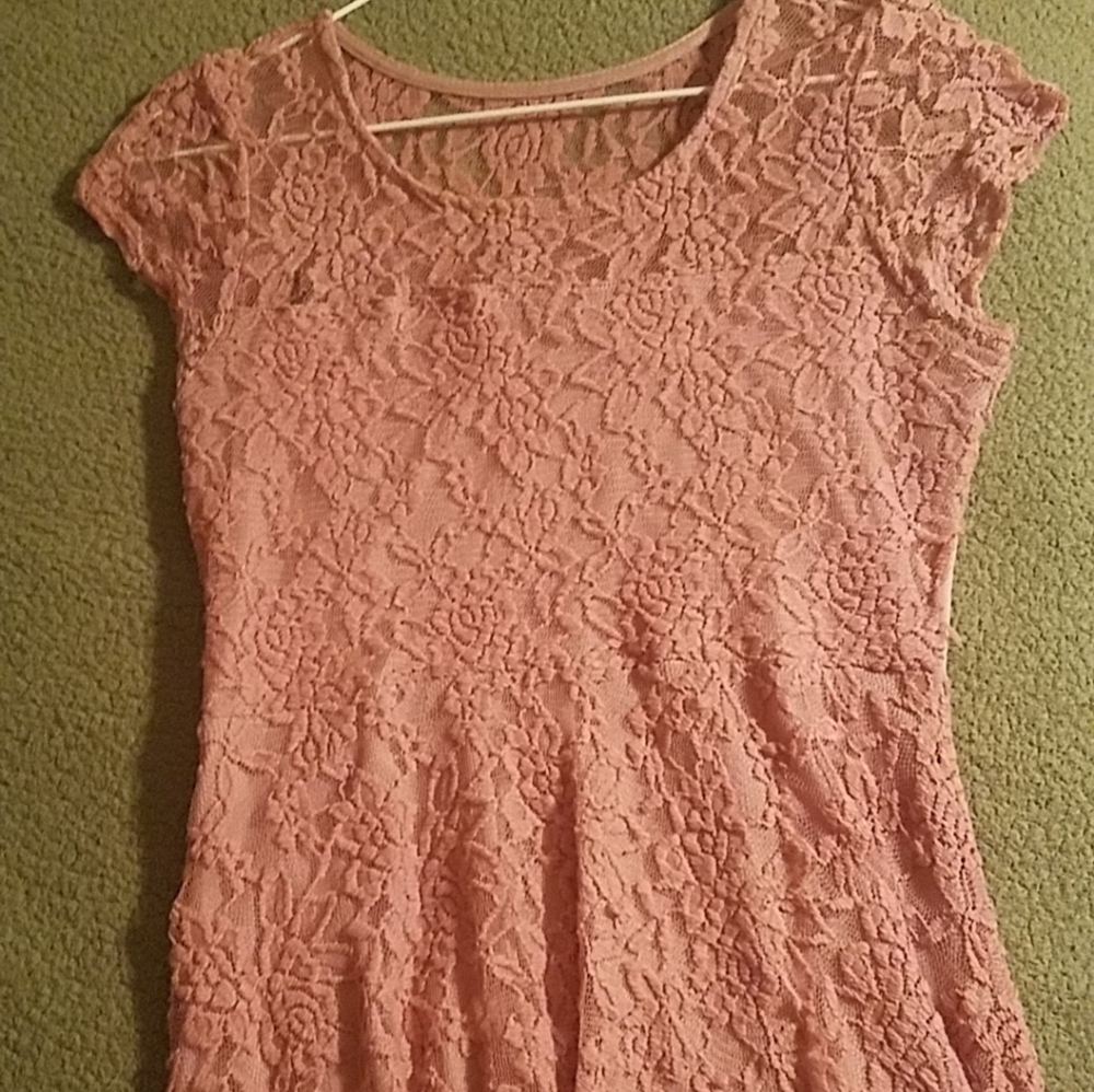 Pink lace dress